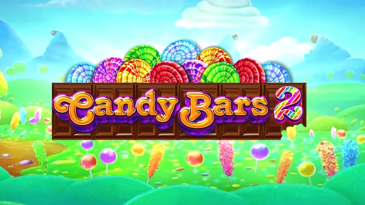Interface do jogo Candy Bars 2 em um dispositivo móvel exibindo símbolos de doces e chocolate.