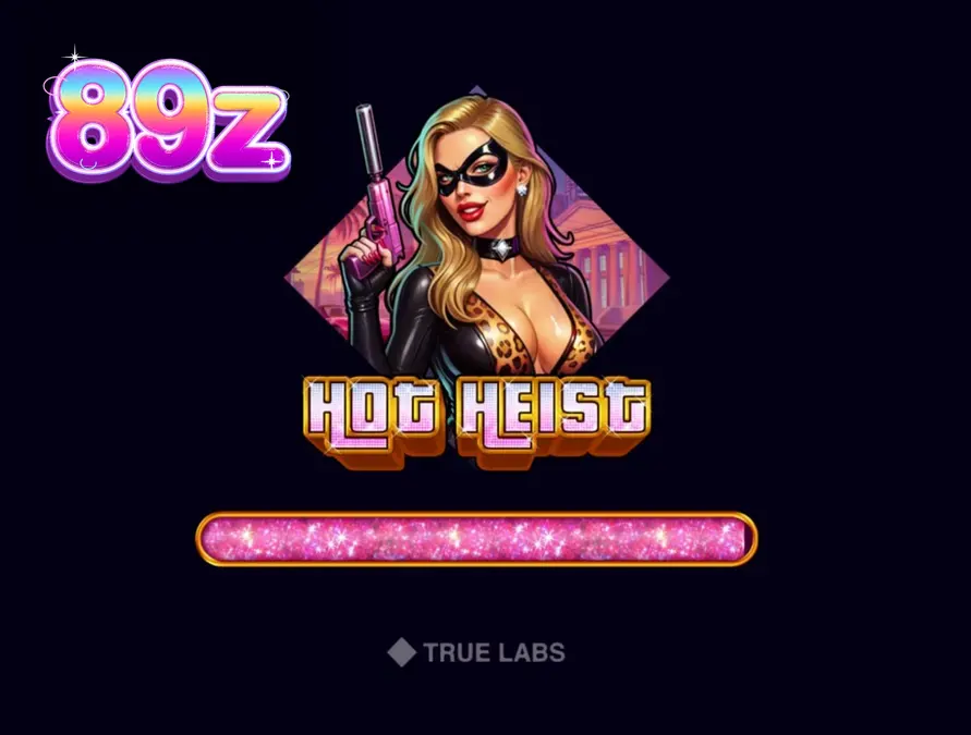 Interface neon do slot Hot Heist com elementos de crime e espionagem